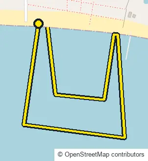 Swim course map for IRONMAN 70.3 Turkiye: the official route drawn on an OpenStreetMap basemap